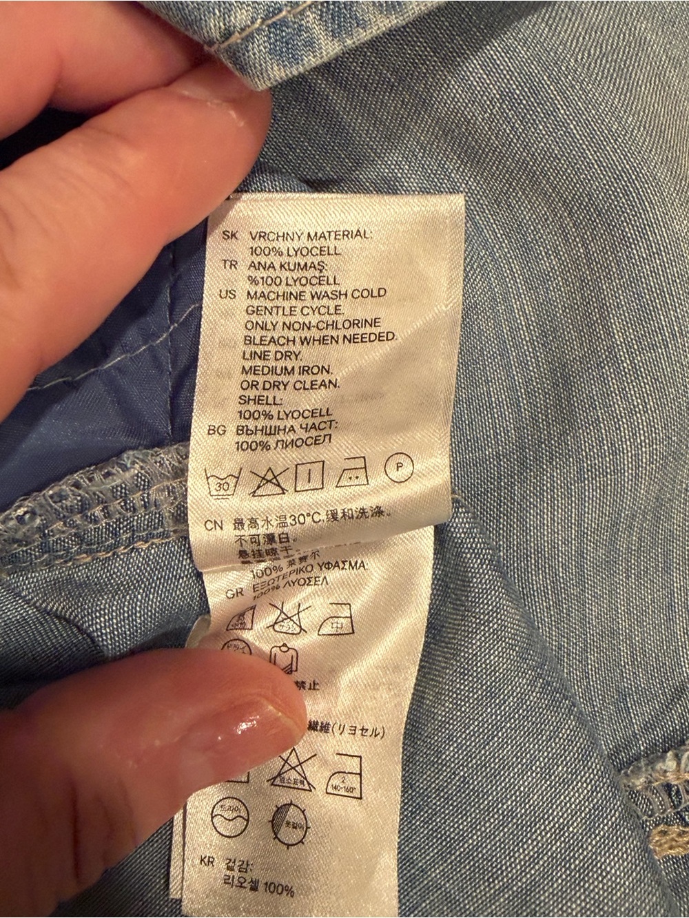 H&M Light Blue Denim Shirt sz 6 - Picture 5 of 6